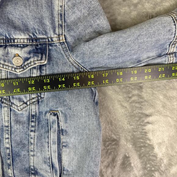 Free People Women’s Rumors Acid Wash Blue Denim Jacket Size XS - Picture 4 of 6
